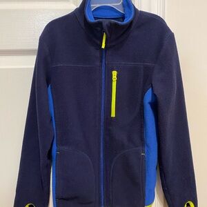 Mountain Warehouse Navy and Blue Fleece Jacket with Thumb Hole Kid Sz 7-8